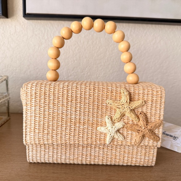 Tommy Bahama Beaded Woven Clutch Handbag - Picture 2 of 3